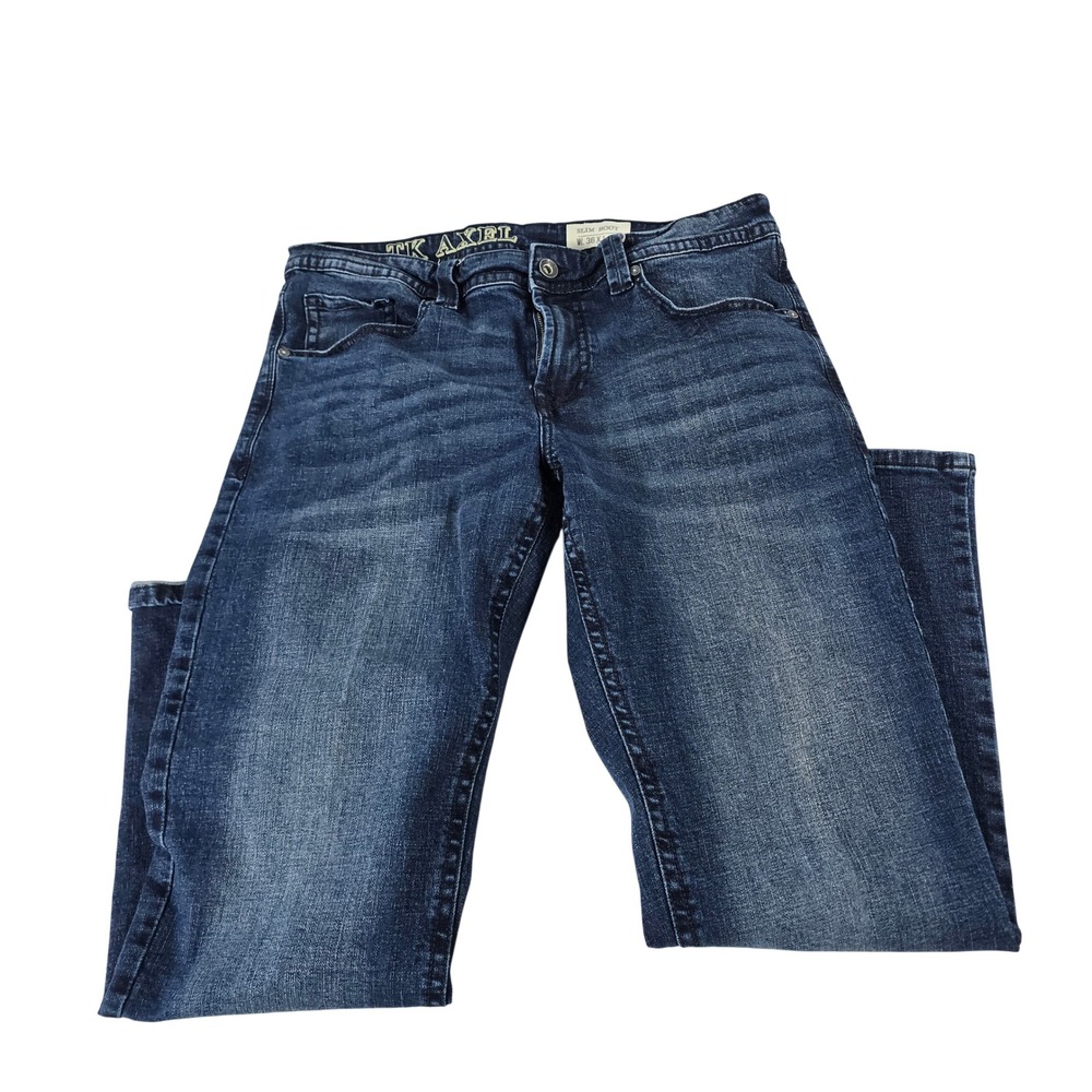 TK Axel Mens Slim Bootcut Jeans Dark Wash Denim 36x32 RN138823